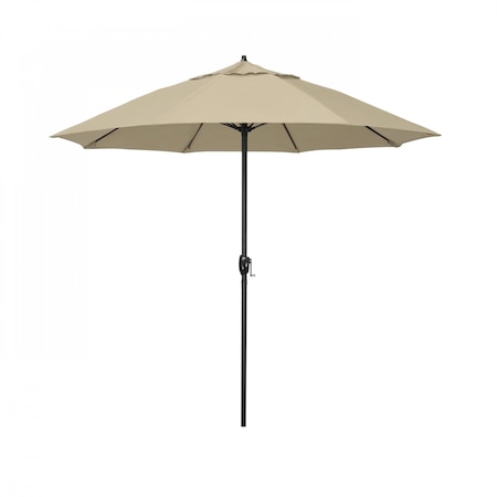 9' Bronze Aluminum Market Patio Umbrella, Sunbrella Beige